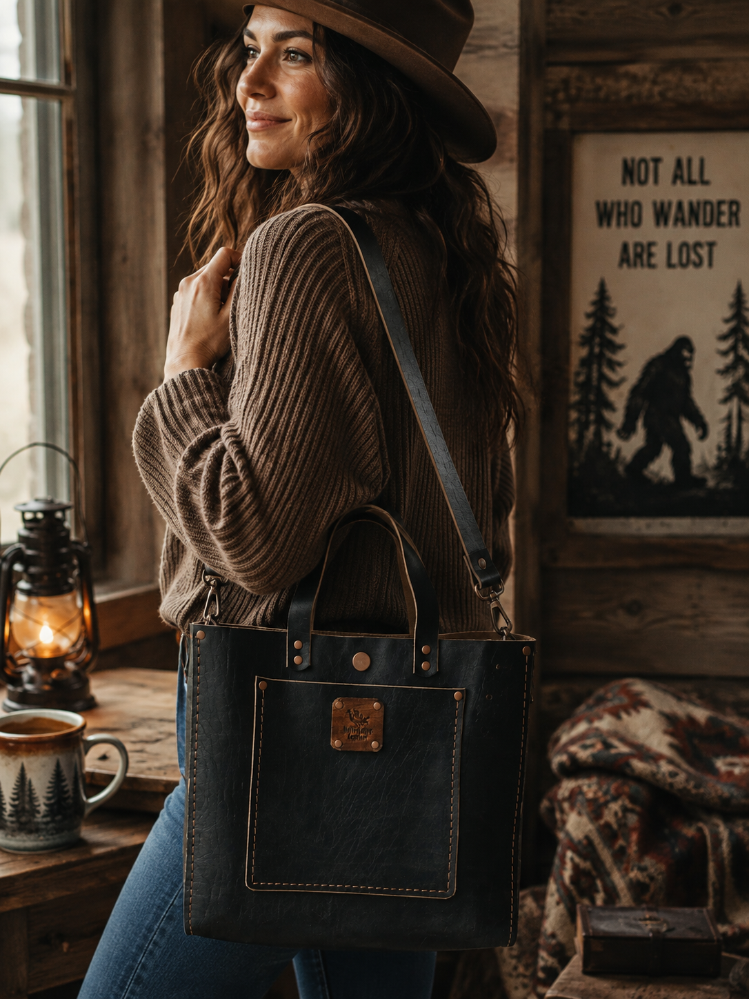 Sigrid Tote – Horween Chromexcel® Black Milled leather