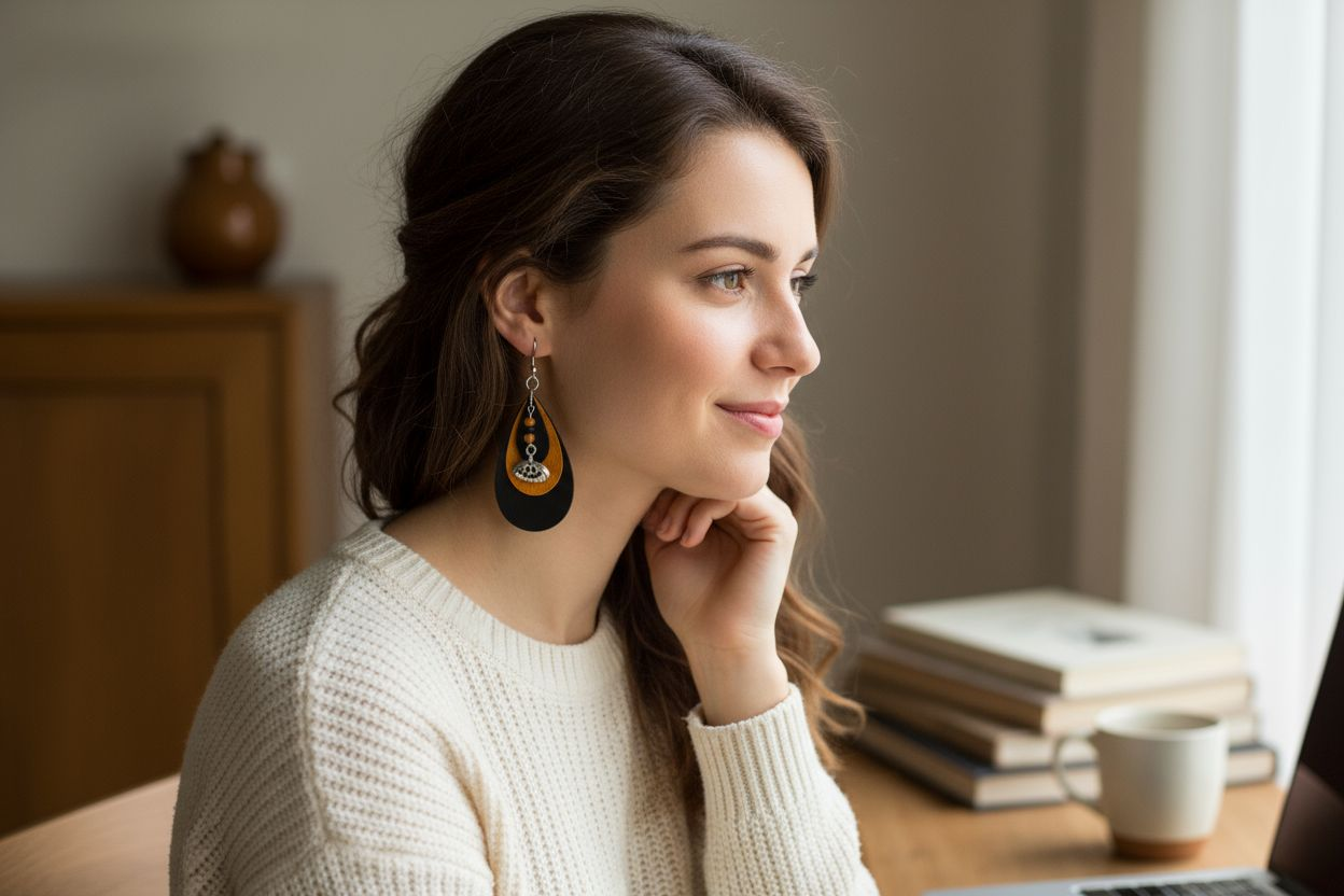 Pumpkin Charm Leather Earrings – Spooky Season Collection