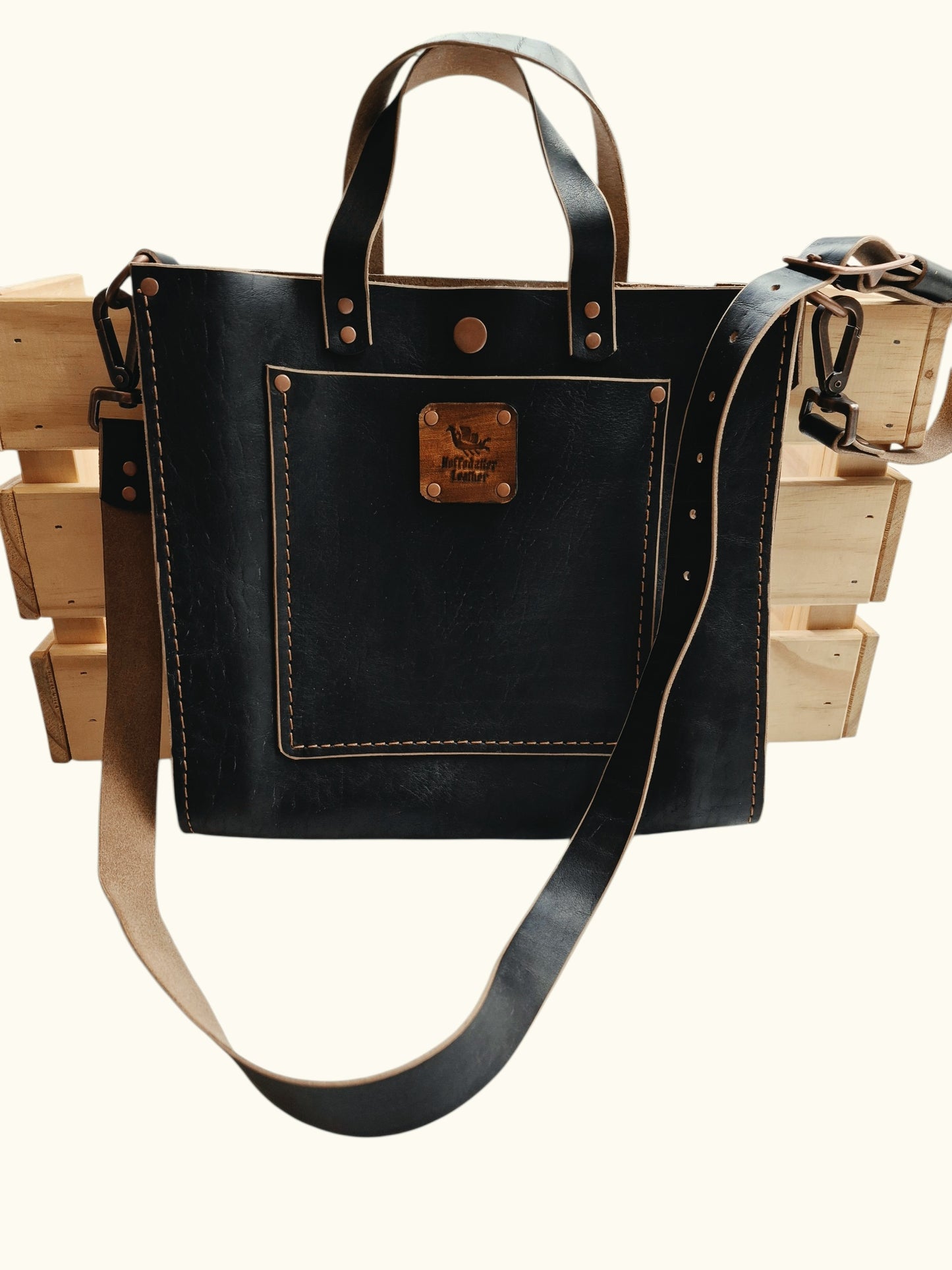 Sigrid Tote –  Horween Chromexcel® Black Milled leather