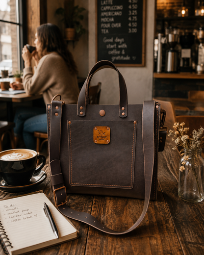 Sigrid Tote – Brown Java Raindance Leather