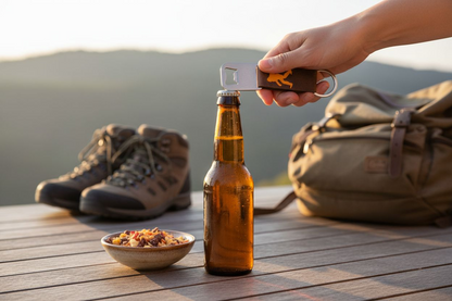 Bigfoot Leather Bottle Opener Keychain – Handcrafted PNW Adventure Gear